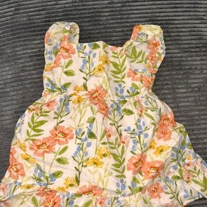Gymboree Floral Dress with Orange and Blue Accents